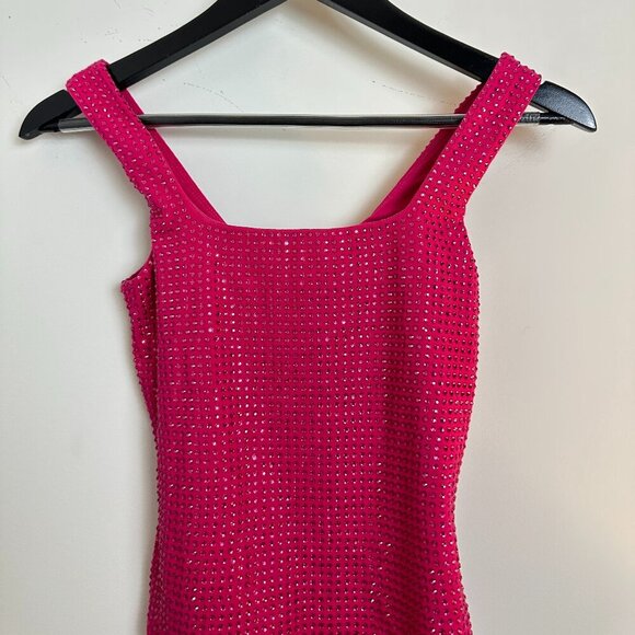 GOOD AMERICAN Crystal Modern Tank Bodysuit In Love Potion007 Size Small - Picture 4 of 8